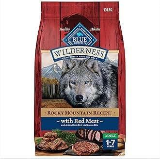 Blue Buffalo Wilderness Rocky Mountain Recipe High Protein Natural Adult Dry Dog Food, Red Meat with Grain 13 lb Bag