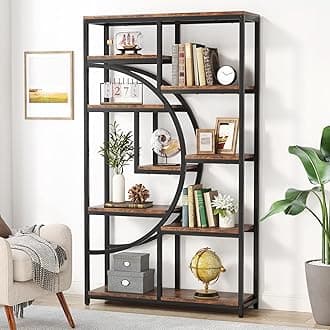 Tribesigns Bookshelf Industrial 5 Tier Etagere Bookcase, Freestanding Tall Bookshelves Display Shelf Storage Organizer with 9-Open Storage Shelf for Living Room, Bedroom, Home Office