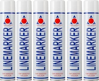 Aerosol Solutions Line Marker, Grass and Road Spray Paint, White, 750 ml (Pack of 6)