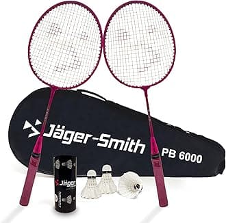 Jager-Smith PB 6000 Combo Aluminium Badminton Racquet with Tempered Steel Shaft & Featherlite 2 (Pack of 3) Feather Shuttles and Full Cover Suitable for Kids Age 6-11 Years (Made in India)