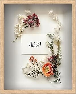 FrameWorks Original 16 x 20 inch Natural Oak Wood Frame - Soft Felt Backing, Tempered Glass and Stylish White Ball Pins Included