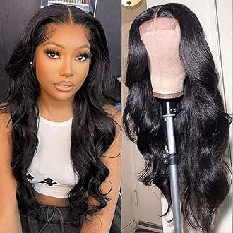 YePei 28 Inch Body Wave Lace Front Wigs Human Hair 4x4 Closure Wigs for Black Women 200 Density Wear and Go Glueless Wigs Human Hair Pre Plucked Pre Cut