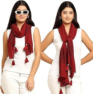 KE KanhaExportsKE KANHA EXPORTS scarf for women stylish | Scarf For Women | face mask | Printed Fancy Tassle Full Face Cover | Head | Hair Face Protection | Sun Protection in summer & Winter | Lightweight