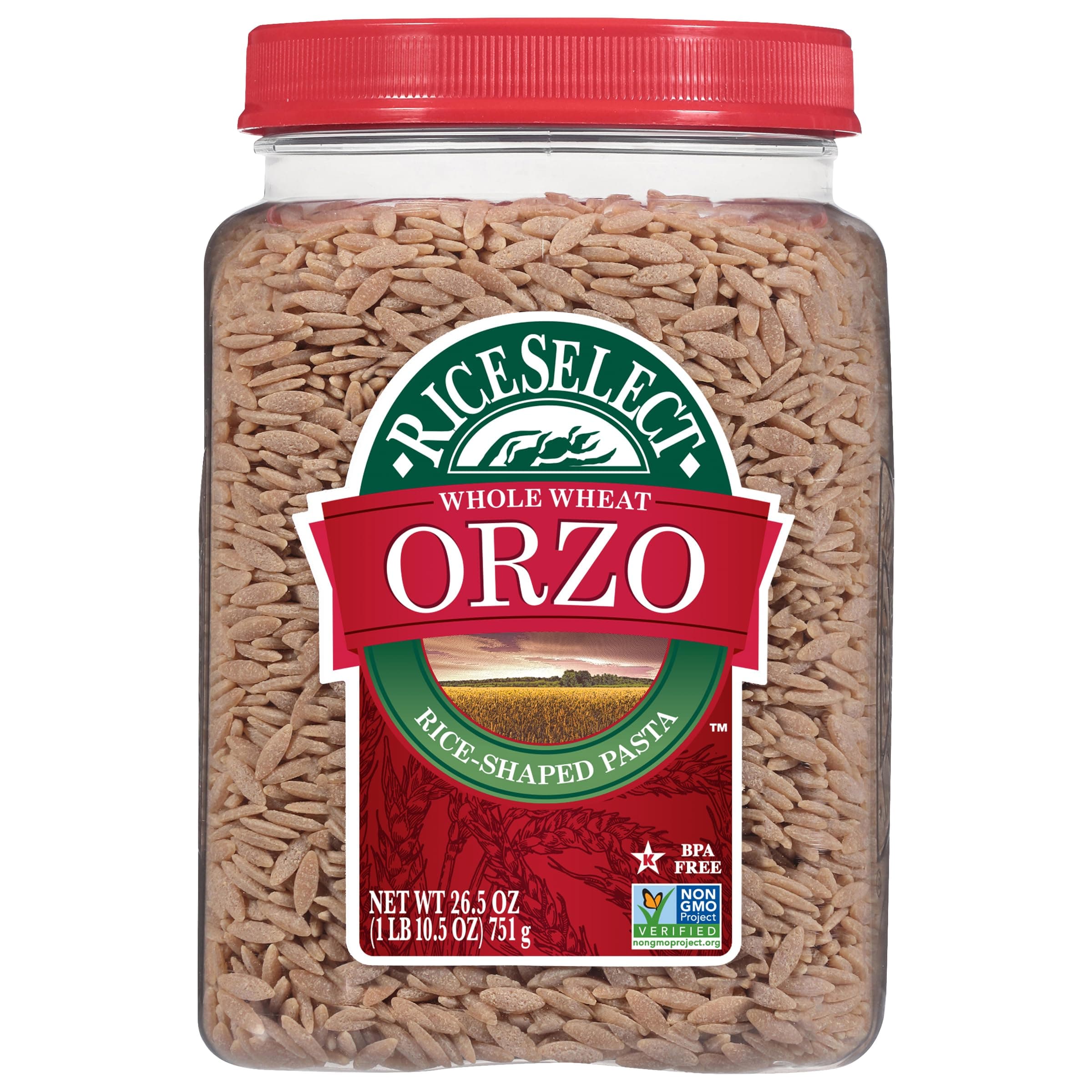 Whole Wheat Orzo Rice-Shaped Pasta, Non-GMO, Vegan, 1.66 Pound (Pack of 1)