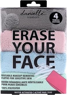 Erase Your Face Reusable Make Up Remover Cloths 4 Pack Pastel