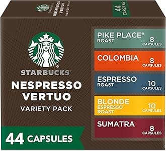 by Nespresso Favorite Variety Pack Coffee & Espresso (44-count single serve capsules, compatible with Nespresso Vertuo Line System)