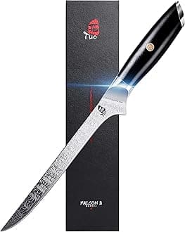TUO Boning Knife 7 inch - Fish Fillet Knife for Deboning, AUS-8 Stainless Steel & G10 Handle - FALCON S SERIES with Gift Box