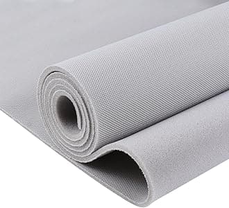Headliner Fabric Mesh Type with Foam Backing 60" Wide by 45" Flat Knit Headliner Material Car Roof Upholstery Fabric for Automotive Truck RV Boat Home Replacement DIY, Light Gray
