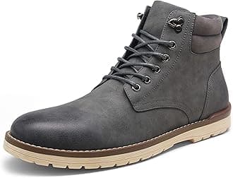 Vostey Men Boots Leather Cap Toe Casual Boots Chukka Fashion Dress Boots for Men