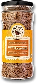 Impulse Coffees Nutkhat Hazelnut Instant Coffee Powder | Smooth Medium Roast Arabica with Toasty Rich Hazelnut Aroma & Creamy Aftertaste | Instant Café-Style Flavoured Coffee for Home & Office | 100Gms