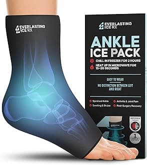 Ankle Compression Sleeve for Achilles Tendonitis Relief, Ankle Ice Pack Wrap, Foot Brace Sprained Ankle Support for Women and Men, Freeze Cold Packs for Plantar Fasciitis