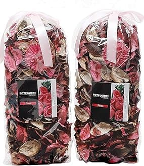 Qingbei Rina Potpourri Bags,Rose Scented Potpourri Dried Flowers, Pink Decorative Bowl Vase Fillers,Home Fragrance Sachet,2 Bags-8.4oz