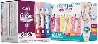 Variety Pack Bundle, Flavored Water Cartridge 12-Pack (GoSip, Frosted Refreshers), Sugar-free Drink Mix