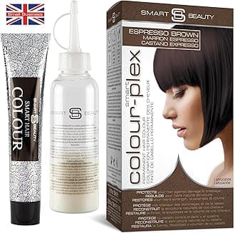 Smart Beauty Dark Espresso Brown Permanent Hair Dye with Anti-Hair Breakage Plex Hair Care, 100% Grey Coverage, Hair Dye Set, Warm Brown Permanent, Vegan Hair Colour, Cruelty Free
