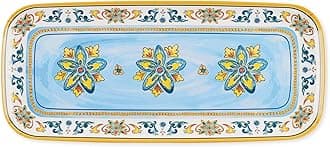 UPware Chianti Melamine Serving Tray, 15 x 6.5 Inch Rectangular Serving Platter, BPA Free Food Tray for Party Entertaining