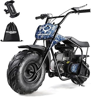 Oryxearth Mini Bike for Kids, 105CC 4-Stroke Kid Gas Powered Off-Road Pocket Pit Trail Motorcycle W/EPA Approved, Up to 28 Mph Weight Support 185 LBS, for Adults and Teens, Camo Blue