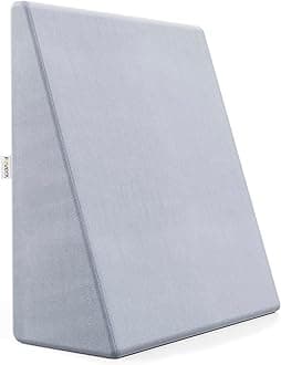 FOVERA Bed Wedge Pillow with Memory Foam, Back Support Cushion for Acid Reflux, GERD, Snoring, Post Surgery, Pregnancy and Relaxing in Bed (Velvet Grey, Small - 20 x 20 x 7 Inch, Pack of 1)
