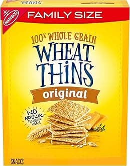 Wheat Thins Original Snacks, Whole Grain Wheat Crackers, Snack Crackers, Family Size, 14 oz