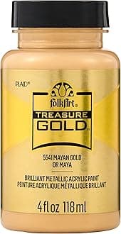 Treasure Brilliant Metallic Paint, 4 Oz, Mayan Gold