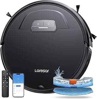Laresar Robot Vacuum and Mop Combo, 3 in 1 Robotic Vacuum with 3.5L Self Emptying Station, Equipped with Lidar Navigation,Smart App Control, for Pet Hair/Floors/Carpets, L6 Pro, Silver