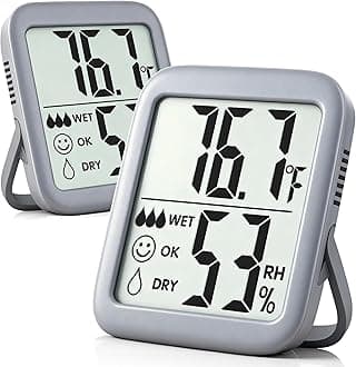 Antonki Room Thermometer for Home, 2 Pack Digital Temperature and Humidity Monitors, Indoor Hygrometer Sensor, Humidity Gauge, Humidity Meter for Baby Room, Terrarium, Incubator, Greenhouse