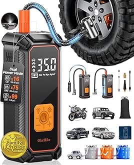 OlarHike Cordless Tire Inflator Portable Air Compressor, 150PSI Dual Power, 5400 mAh Auto Air Pump for Car Tires, Motorcycle, Bicycle, Gifts for Dad with LED Light & Digital Pressure Gauge