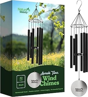 Nature's Melody AT42BK 42-inch Aureole Tunes Windchime - Black