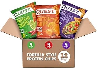 Nutrition Tortilla Style Protein Chips Variety Pack, Chili Lime, Nacho Cheese, Loaded Taco, 1.1 Ounce (Pack of 12)