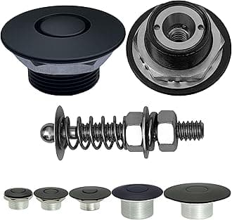 Black 1.25" & 2" Stud Pro Stainless Mini Push Button Latch Hood Pin
