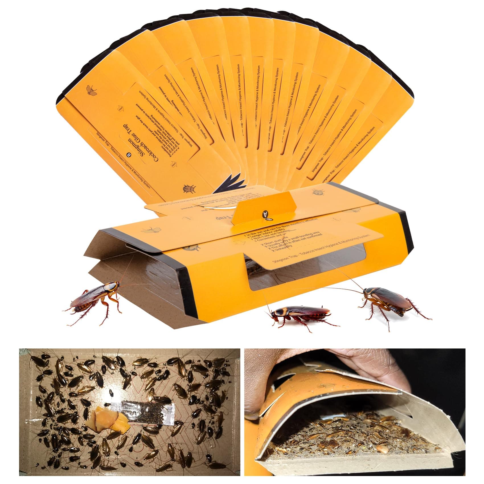 18 Pack Roach Traps Indoor Roach Killer Indoor Infestation, Cockroach Home Cockroach Trap Sticky Traps for Insects Bugs