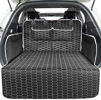 Oasser Cargo Liner for Dogs Trunk Cover, Waterproof Cargo Cover Pet Trunk Mat with Side Flaps & Bumper Protector 2 Large Pockets Nonslip Durable Soft for SUVs Sedans Vans (40.5'' x 72.8'')