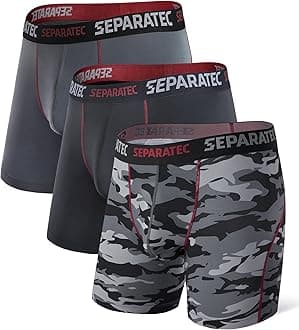 Mens Underwear with Pouch for balls Anti Chafing Underwear Men Athletic Sport Performance Long Boxer Briefs 3 Pack