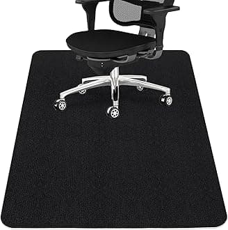 Sycoodeal Office Chair Mat,Computer Gaming Desk Chair Mat for Hard Wood & Tile Floor,Large Anti-Slip Floor Protector Rug,Easy to Clean,48" X 36" Black