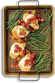 Oven Crisp Baking Tray Nonstick Bakeware, High-Sided Half Sheet