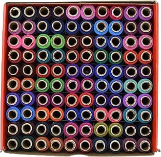HUNNY- BUNCH Premium Madura Coats Spade Poly - Polyester Sewing and Tailoring Thread 2 Ply (180 Meters of Each Tube - 100 Tubes Per Box) Multicolored (2006L)
