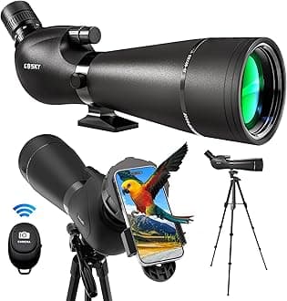 20-60x85 Spotting Scope with Full Size Tripod,Phone Adapter,Bluetooth Camera Remote,Waterproof Spotter scopes for Target Shooting,Bird Watching,Travel,Hiking