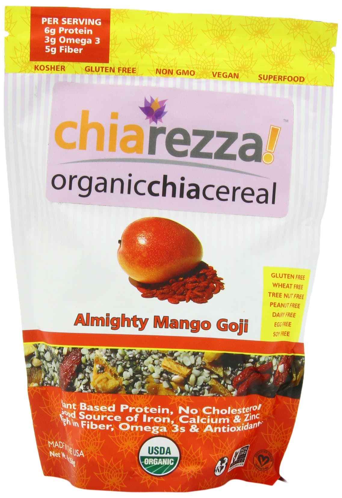 Chiarezza Cereal, Almighty Mango Goji, 9 Ounce