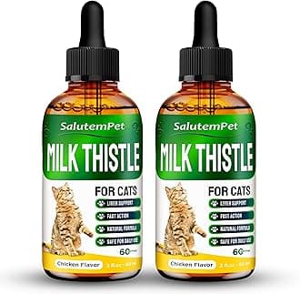 Milk Thistle for Cats | Cat Milk Thistle | Milk Thistle Cats | Liver Support for Cats | Natural Ingredients | 2 Pack x 2 Oz