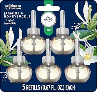 PlugIns Refills Air Freshener, Jasmine & Honeysuckle, Scented and Essential Oils for Home and Bathroom, 0.67 Fl Oz, 5 Count