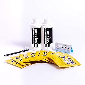 Ink & Stain Remover Arsenal, Safe and Effective on Clothes, Leather and Skin, Full Set for all your Stain Removal Needs, Includes 2 Bottles, 1 Brush, 10 Wipes