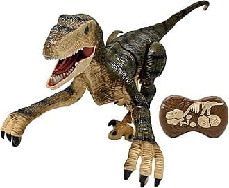 LEXIBOOK, RC Raptor Control, Realistic remote controlled dinosaur, Articulated movements, Roars, Light effects, Rechargeable, Fossil remote control included, DINO01