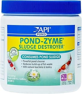 API Pond-Zyme Sludge Destroyer Pond Water Cleaner with Barley, Safe for Pets, 227 G Container
