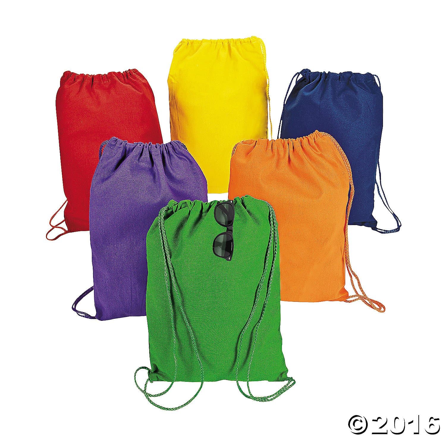 Small DIY Colorful Canvas Drawstring Backpacks