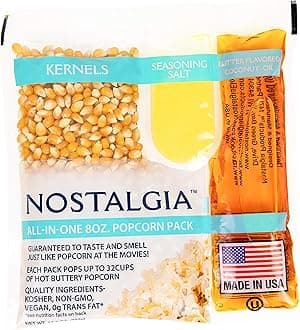 Nostalgia Movie Theater Style Popcorn Packets for Popcorn Machine, All-in-One...