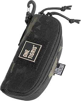 Eyeglasses Hard Case Tactical Molle Zipper Sunglasses Carrying Case 1000D Nylon with Clip