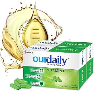 Vitamin E Capsules for Face & Hair by Piramal | 400mg | 240 capsules | 24 Strips | Vitamin E Tablet for Beautiful Glowing Face, Healthly Skin, Hair & Eyes Nutrition