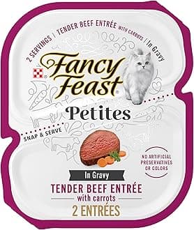 Purina Fancy Feast Gourmet Gravy Wet Cat Food, Petites Tender Beef With Carrots Entree - (12) 2.8 oz. Tubs
