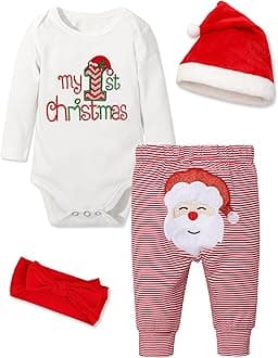 Baby Girl Boy Christmas Outfit My 1st Christmas Baby Boy Infant New Year 4 Pcs Set