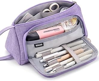 Teen Girl Big Capacity Linen Marker Storage Pouch, Purple