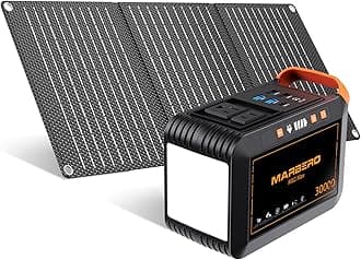 MARBERO Portable Power Station 88 Wh/24000 mAh Solar Generator Battery with AC/Car Cigarette Lighter/USB Output, Mobile Power Generator for Travel/Camping/Outdoors/Emergency